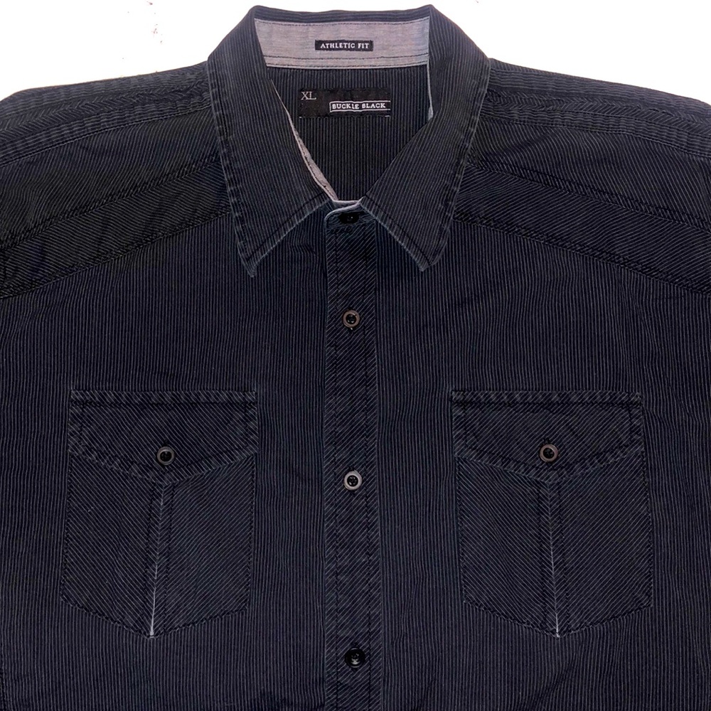 Buckle Black Button Down Long Sleeve Size XL